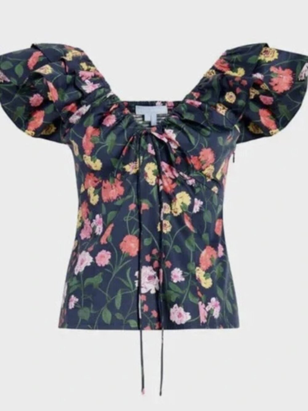 Hill House - The Zuri Top - Navy Peony Bouquet - NWOT!